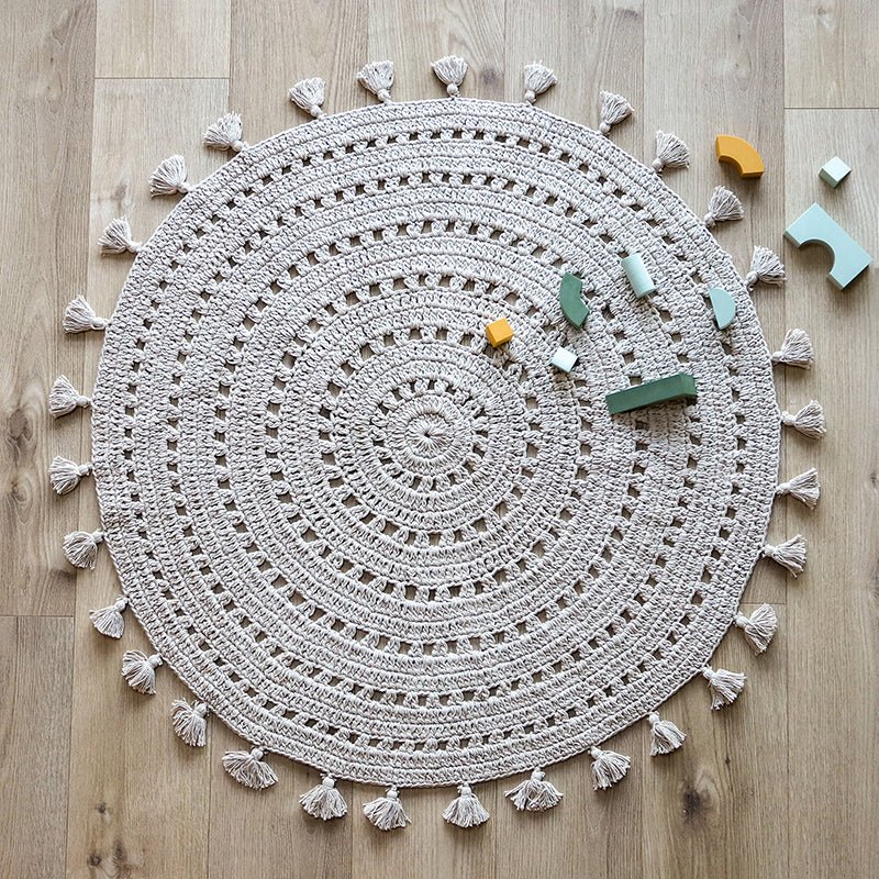 Alfombra Algodón Crochet Nila gris claro - Nanetes